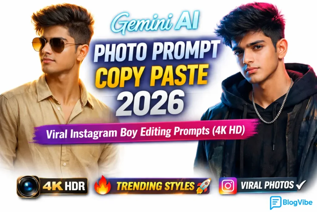 Gemini AI Photo Prompt Copy Paste 2026 – Viral Instagram Boy Editing Prompts (4K HD)