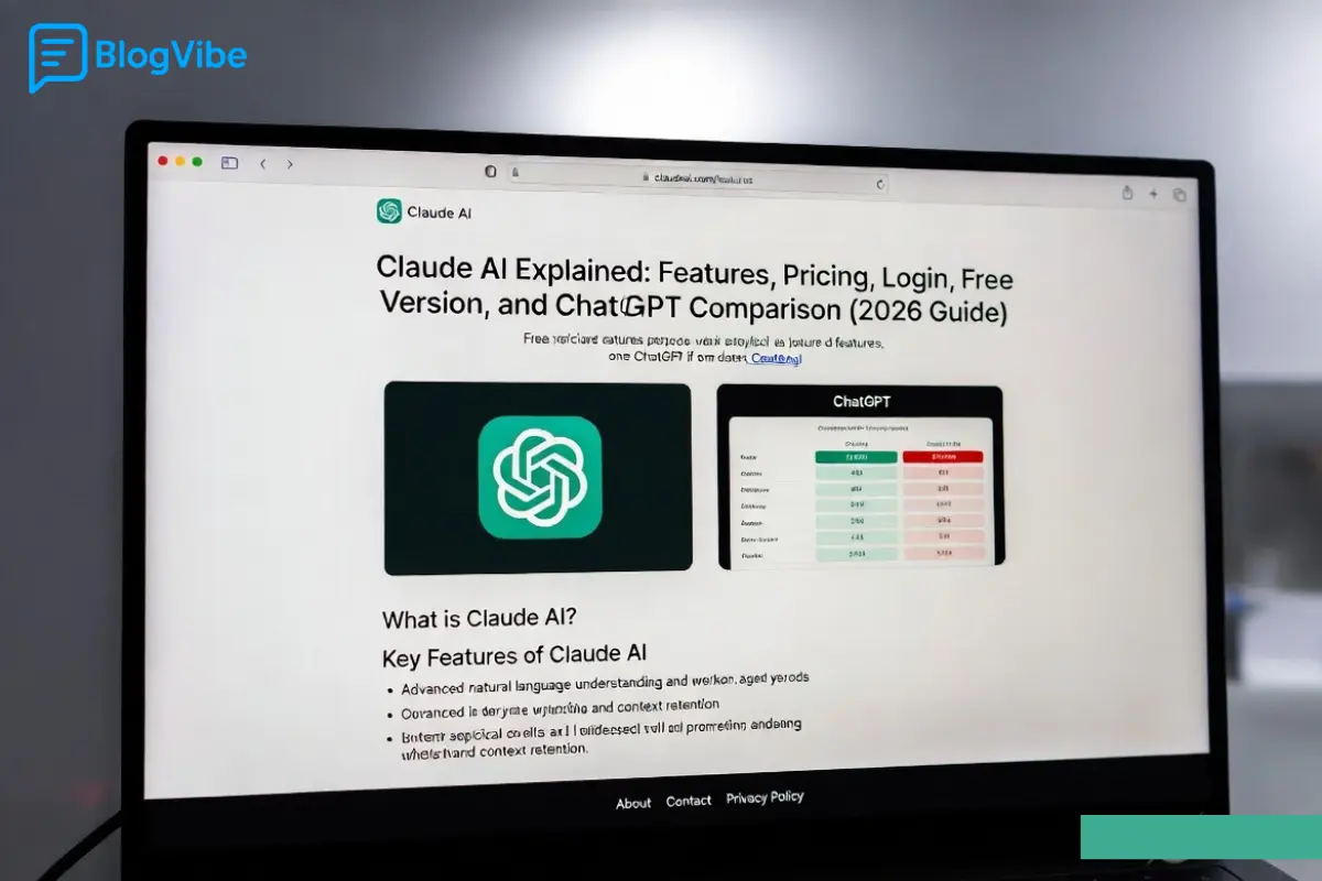Claude AI Explained:Features, Pricing, Login, Free Version, and ChatGPT Comparison (2026 Guide)