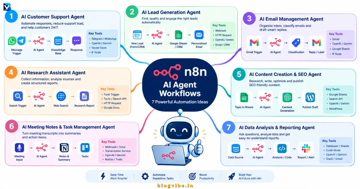 7 Best n8n AI Agent Workflows for Powerful Automation